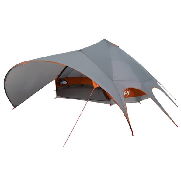vidaXL Teepee stan pre 9 osôb Šedá a oranžová 502 x 502 x 297 cm – Obrázok 2