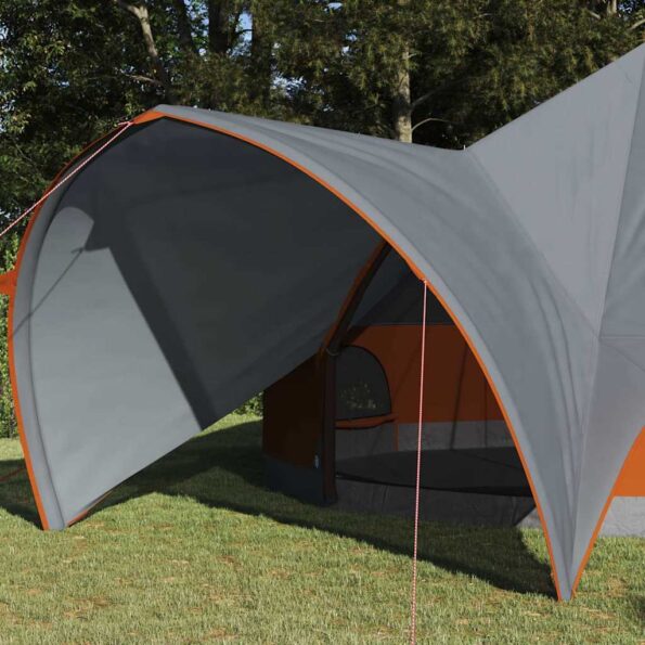 vidaXL Teepee stan pre 9 osôb Šedá a oranžová 502 x 502 x 297 cm – Obrázok 3