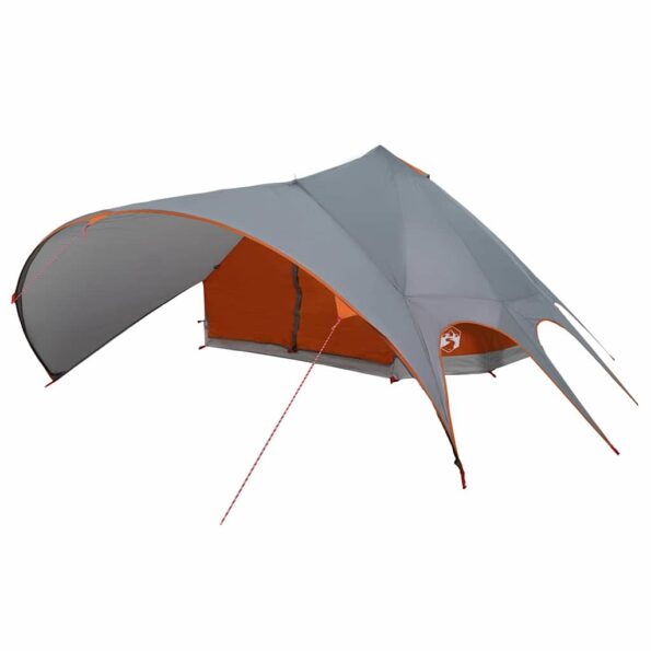 vidaXL Teepee stan pre 9 osôb Šedá a oranžová 502 x 502 x 297 cm – Obrázok 4