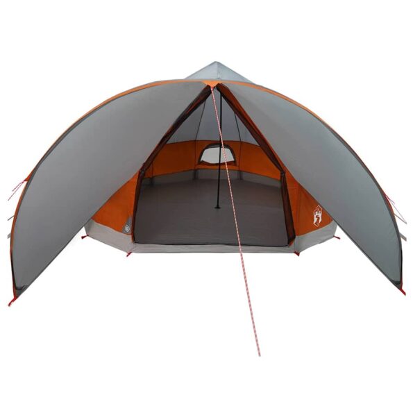 vidaXL Teepee stan pre 9 osôb Šedá a oranžová 502 x 502 x 297 cm – Obrázok 6