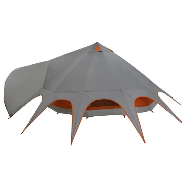 vidaXL Teepee stan pre 9 osôb Šedá a oranžová 502 x 502 x 297 cm – Obrázok 7
