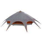 vidaXL Teepee stan pre 9 osôb Šedá a oranžová 502 x 502 x 297 cm – Obrázok 8
