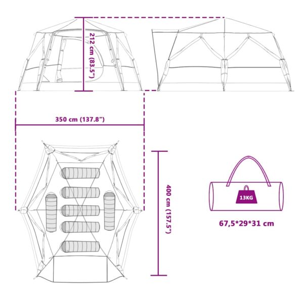 vidaXL Stan chata so strechou s úložiskom Zelená 400 x 350 x 212 cm – Obrázok 13
