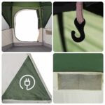 vidaXL Stan pre 3 osoby so strechou Zelená a biela 320 x 320 x 203 cm – Obrázok 12