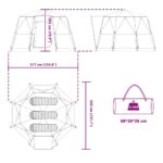 vidaXL Stan pre 3 osoby so strechou Modrá a šedá 320 x 320 x 203 cm – Obrázok 13