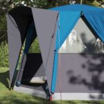 vidaXL Stan pre 3 osoby so strechou Modrá a šedá 320 x 320 x 203 cm – Obrázok 3