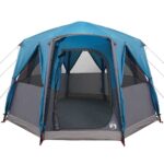vidaXL Stan pre 3 osoby so strechou Modrá a šedá 320 x 320 x 203 cm – Obrázok 5