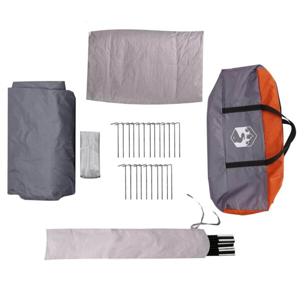 vidaXL Stan pre 3 osoby so strechou Šedá a oranžová 320 x 320 x 203 cm – Obrázok 11