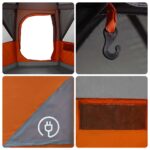 vidaXL Stan pre 3 osoby so strechou Šedá a oranžová 320 x 320 x 203 cm – Obrázok 12
