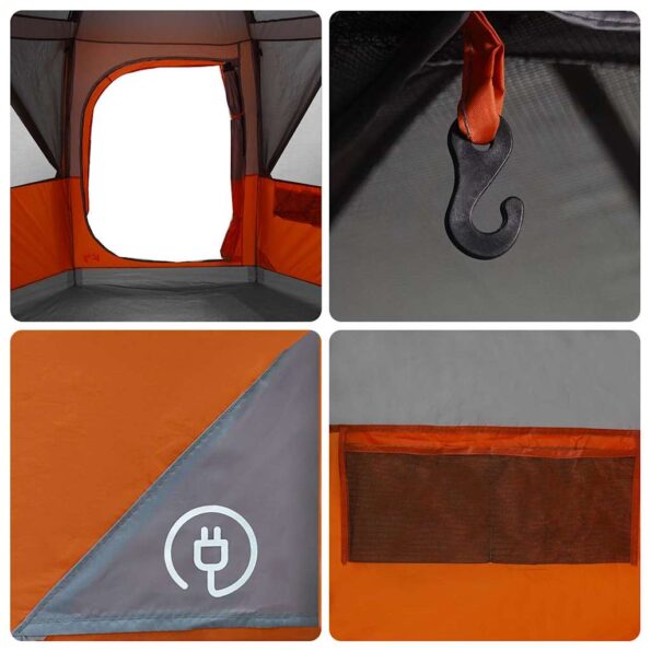 vidaXL Stan pre 3 osoby so strechou Šedá a oranžová 320 x 320 x 203 cm – Obrázok 12