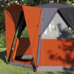 vidaXL Stan pre 3 osoby so strechou Šedá a oranžová 320 x 320 x 203 cm – Obrázok 3
