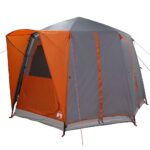 vidaXL Stan pre 3 osoby so strechou Šedá a oranžová 320 x 320 x 203 cm – Obrázok 4