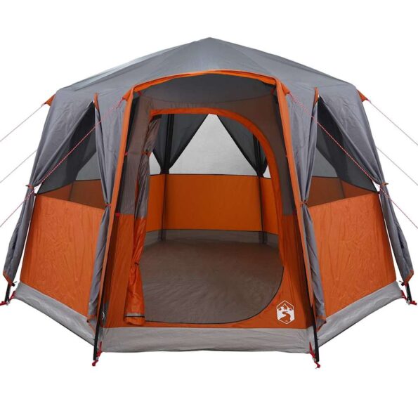 vidaXL Stan pre 3 osoby so strechou Šedá a oranžová 320 x 320 x 203 cm – Obrázok 5