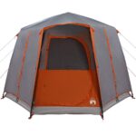 vidaXL Stan pre 3 osoby so strechou Šedá a oranžová 320 x 320 x 203 cm – Obrázok 6