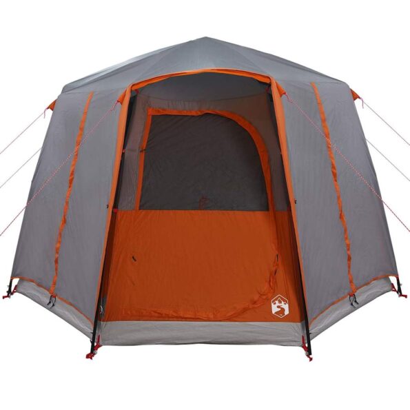 vidaXL Stan pre 3 osoby so strechou Šedá a oranžová 320 x 320 x 203 cm – Obrázok 6