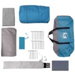 vidaXL Tunelový stan pre 4 osoby Modrá a šedá 740 x 370 x 220 cm – Obrázok 11