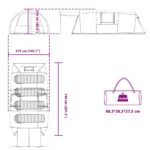 vidaXL Tunelový stan pre 4 osoby Modrá a šedá 740 x 370 x 220 cm – Obrázok 13