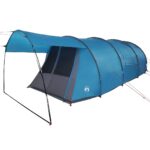 vidaXL Tunelový stan pre 4 osoby Modrá a šedá 740 x 370 x 220 cm – Obrázok 4