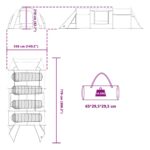 vidaXL Tunelový stan so strechou Modrá a šedá 778 x 356 x 210 cm – Obrázok 12