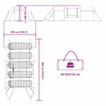 vidaXL Tunelový stan pre 5 osôb Modrá a šedá 805 x 405 x 211 cm – Obrázok 12
