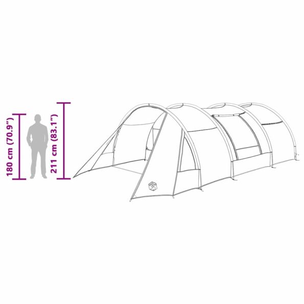 vidaXL Tunelový stan pre 5 osôb Modrá a šedá 805 x 405 x 211 cm – Obrázok 13