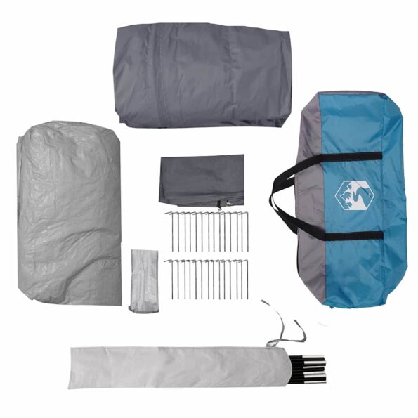 vidaXL Stan pre 6 osôb so strechou Modrá a šedá 890 x 470 x 220 cm – Obrázok 10