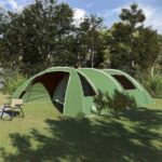 vidaXL Stan pre 6 osôb so strechou Zelená a biela 700 x 590 x 215 cm