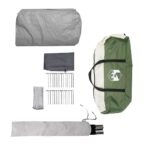 vidaXL Stan pre 6 osôb so strechou Zelená a biela 700 x 590 x 215 cm – Obrázok 11