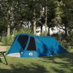 vidaXL Tunelový stan pre 3 osoby Modrá a šedá 328 x 228 x 115 cm
