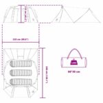 vidaXL Tunelový stan pre 3 osoby Modrá a šedá 328 x 228 x 115 cm – Obrázok 12