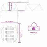 vidaXL Tunelový stan pre 4 osoby Modrá a šedá 318 x 275 x 140 cm – Obrázok 12