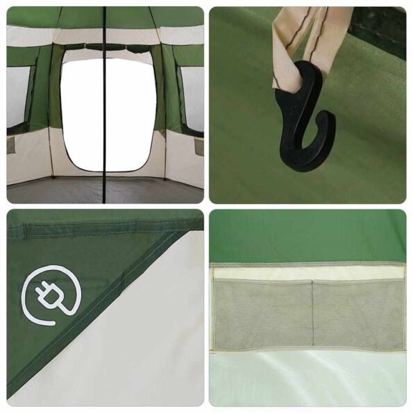vidaXL Stan pre 12 osôb so strechou Zelená a šedá 500 x 500 x 294 cm – Obrázok 12