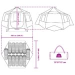 vidaXL Stan pre 12 osôb so strechou Zelená a šedá 500 x 500 x 294 cm – Obrázok 13