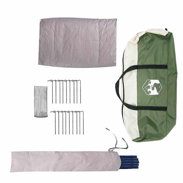 vidaXL Teepee stan pre 10 osôb Zelená a biela 567 x 470 x 242 cm – Obrázok 10
