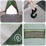 vidaXL Teepee stan pre 10 osôb Zelená a biela 567 x 470 x 242 cm – Obrázok 11