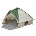 vidaXL Teepee stan pre 10 osôb Zelená a biela 567 x 470 x 242 cm – Obrázok 2