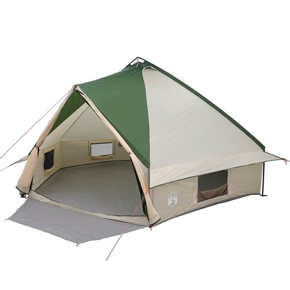 vidaXL Teepee stan pre 10 osôb Zelená a biela 567 x 470 x 242 cm – Obrázok 2