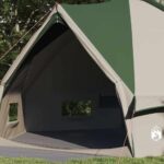 vidaXL Teepee stan pre 10 osôb Zelená a biela 567 x 470 x 242 cm – Obrázok 3