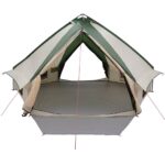 vidaXL Teepee stan pre 10 osôb Zelená a biela 567 x 470 x 242 cm – Obrázok 5