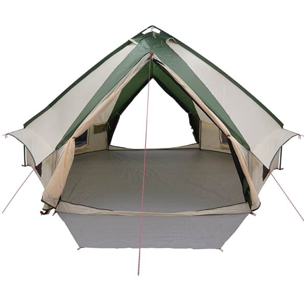 vidaXL Teepee stan pre 10 osôb Zelená a biela 567 x 470 x 242 cm – Obrázok 5