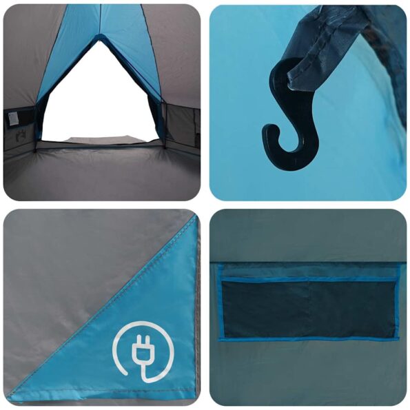 vidaXL Teepee stan so strechou Modrá a šedá 490 x 410 x 210 cm – Obrázok 11