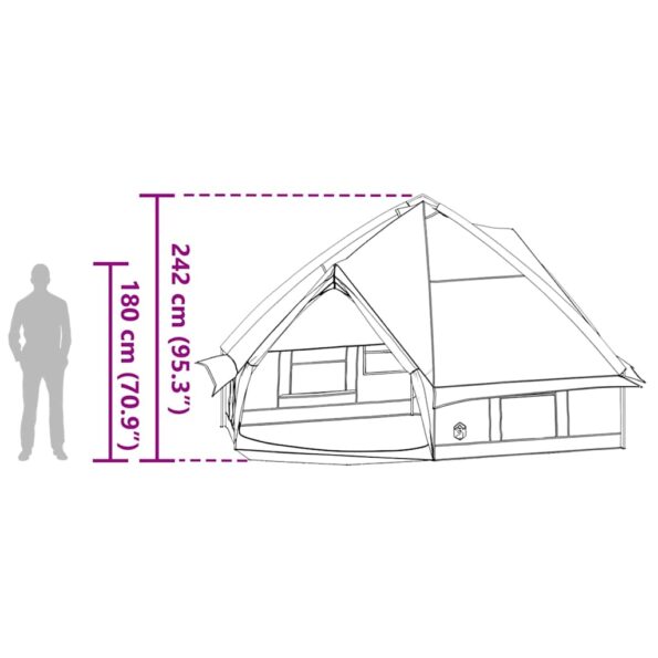 vidaXL Teepee stan so strechou Modrá a šedá 490 x 410 x 210 cm – Obrázok 13