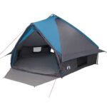 vidaXL Teepee stan so strechou Modrá a šedá 490 x 410 x 210 cm – Obrázok 2