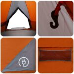 vidaXL Teepee stan pre 10 osôb Šedá a oranžová 567 x 470 x 242 cm – Obrázok 11