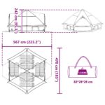 vidaXL Teepee stan pre 10 osôb Šedá a oranžová 567 x 470 x 242 cm – Obrázok 12