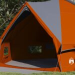 vidaXL Teepee stan pre 10 osôb Šedá a oranžová 567 x 470 x 242 cm – Obrázok 3
