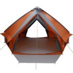 vidaXL Teepee stan pre 10 osôb Šedá a oranžová 567 x 470 x 242 cm – Obrázok 5