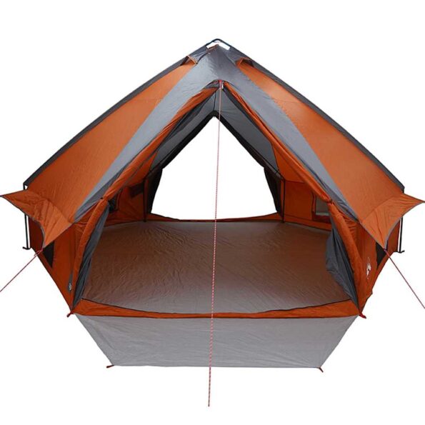 vidaXL Teepee stan pre 10 osôb Šedá a oranžová 567 x 470 x 242 cm – Obrázok 5