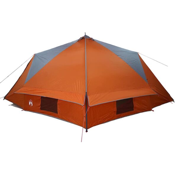 vidaXL Teepee stan pre 10 osôb Šedá a oranžová 567 x 470 x 242 cm – Obrázok 6