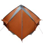 vidaXL Teepee stan pre 10 osôb Šedá a oranžová 567 x 470 x 242 cm – Obrázok 7